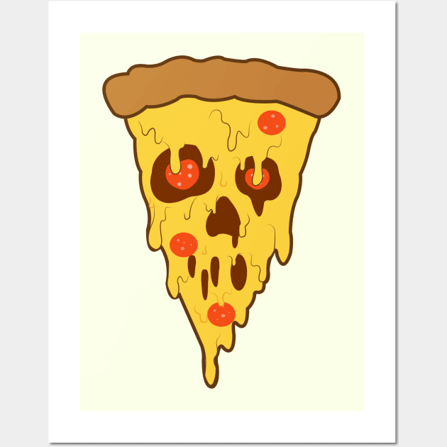 zombie pizza skull art Wall Art by tita